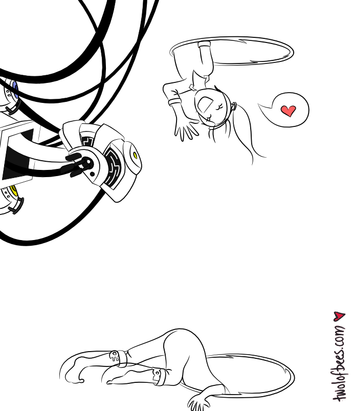 Chell & GLaDOS (colouring in version)