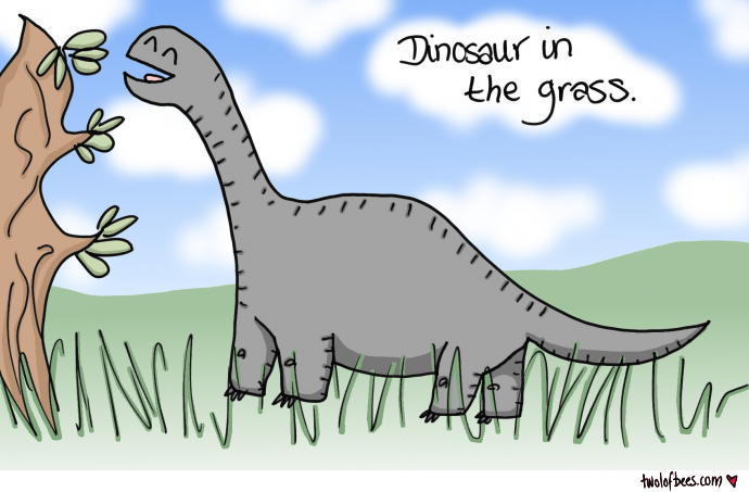 Dinosaur in the Grass 2
