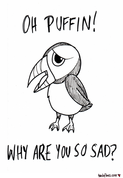 Sad Puffin (outline)